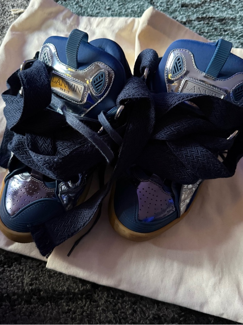 Lanvin Women’s Navy Curbside Sneakers - Picture 11 of 14